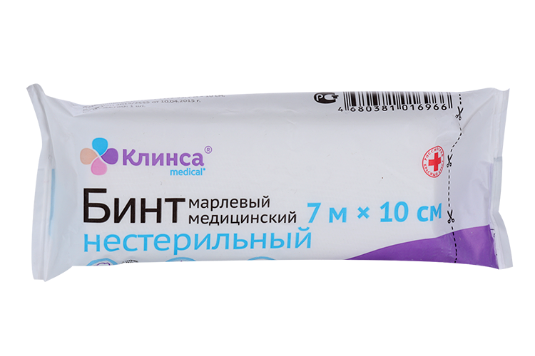 

Бинт Клинса н/стер высокой плотности 7мх10см