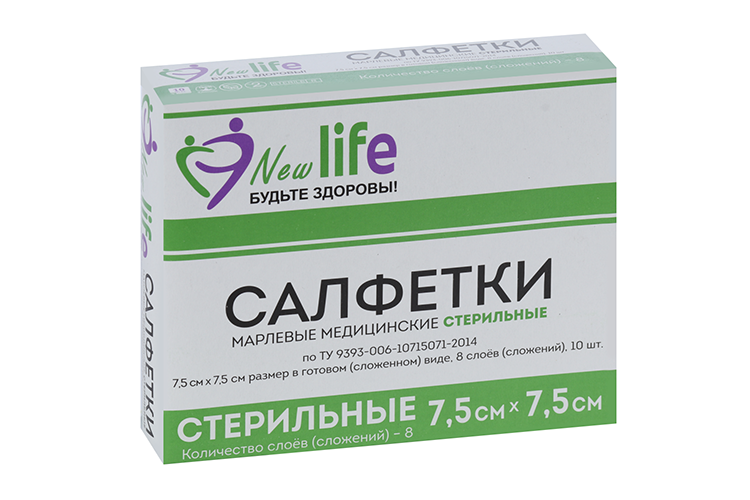 

Салфетки стер 7.5х7.5 см, 10 шт, инд уп