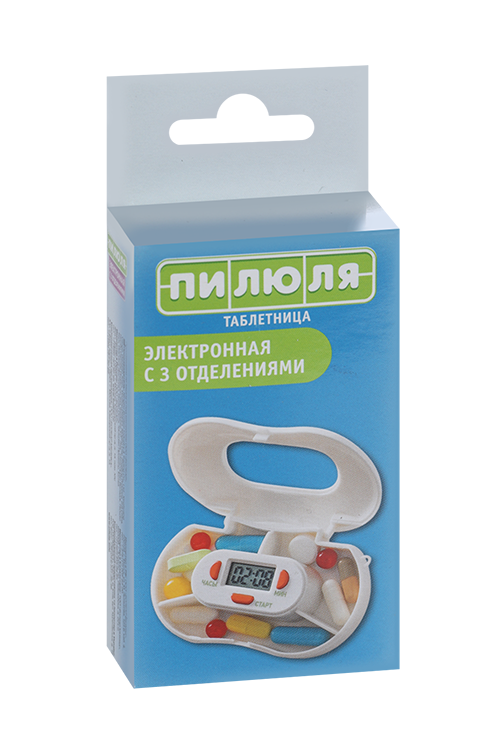 

Таблетница Пилюля 3 отделения/электрон таймер, (2023)