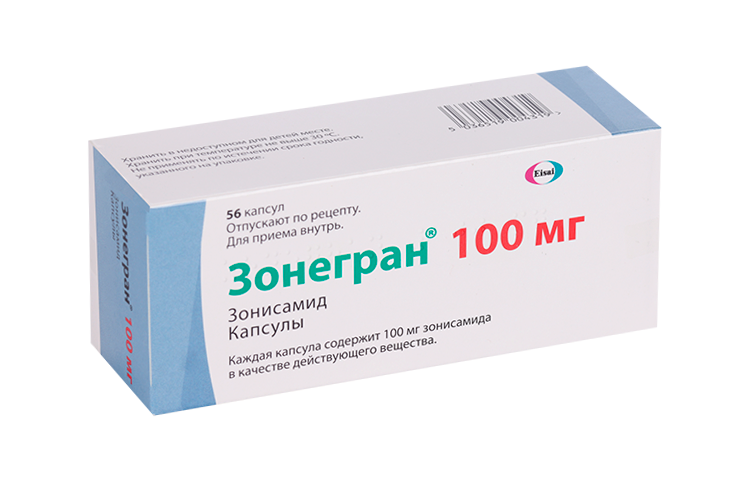 

Зонегран, 100 мг, 56 шт, капсулы