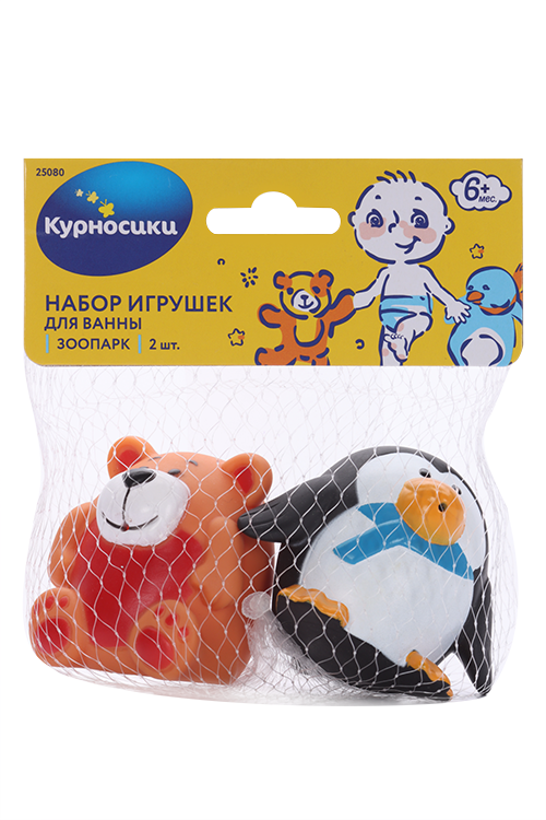 Набор игрушек Курносики д/ванны Зоопарк 2 шт, (25080)