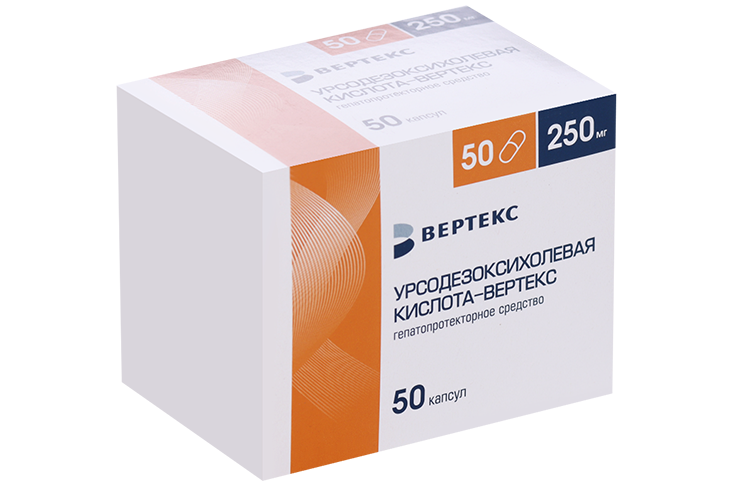 

Урсодезоксихолевая кислота-Вертекс 250 мг, 50 шт, капсулы