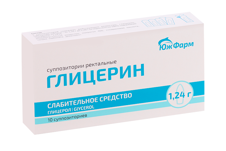 

Глицерин, 1,24 г, 10 шт, суппозитории ректальные