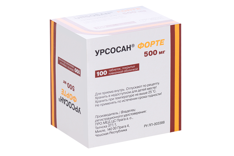 

Урсосан Форте 500 мг, 100 шт, таблетки покрытые пленочной оболочкой