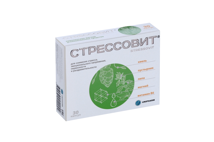 Стрессовит, 654 мг, 30 шт, капсулы