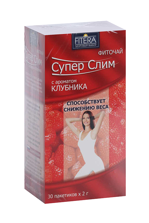 

Фиточай Супер Слим с ароматом клубники, 2 г, 30 шт