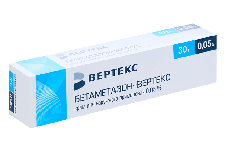 

Бетаметазон-Вертекс 0.05%, 30 г, крем для наружного применения