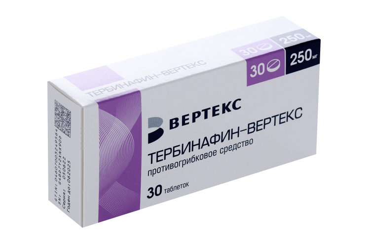 

Тербинафин-Вертекс 250 мг, 30 шт, таблетки
