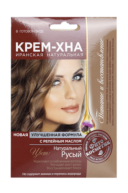 

Крем-хна Фитокосметик Иранская Натуральный русый с репейным маслом, 50 мл