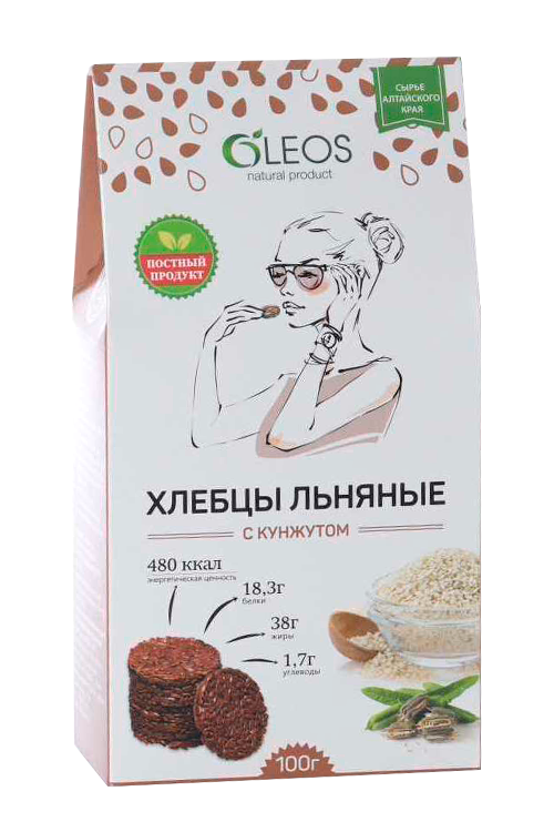 

Хлебцы Олеос льняные с кунжутом, 100 г