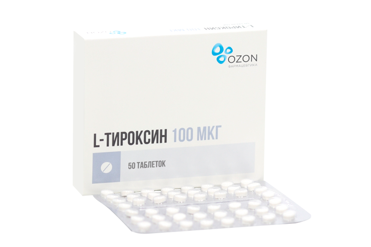 Л-Тироксин 100 мкг, 50 шт, таблетки