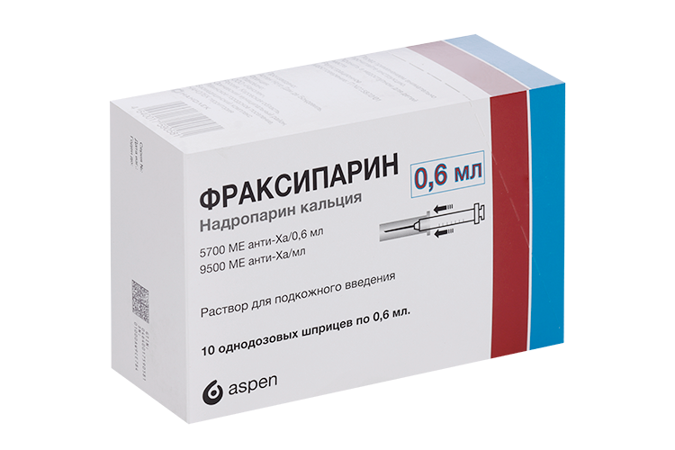 

Фраксипарин р-р п/к введ. 9500 МЕ анти-Ха, 0,6 мл, 10 шт