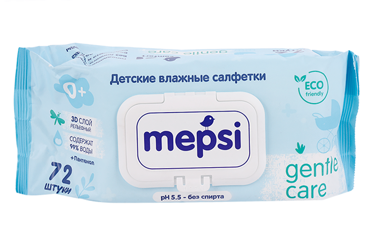 Салфетки Мепси влажные/детские, 72 шт