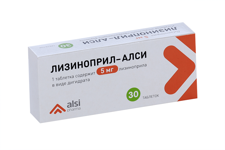 

Лизиноприл-АЛСИ 5 мг, 30 шт, таблетки