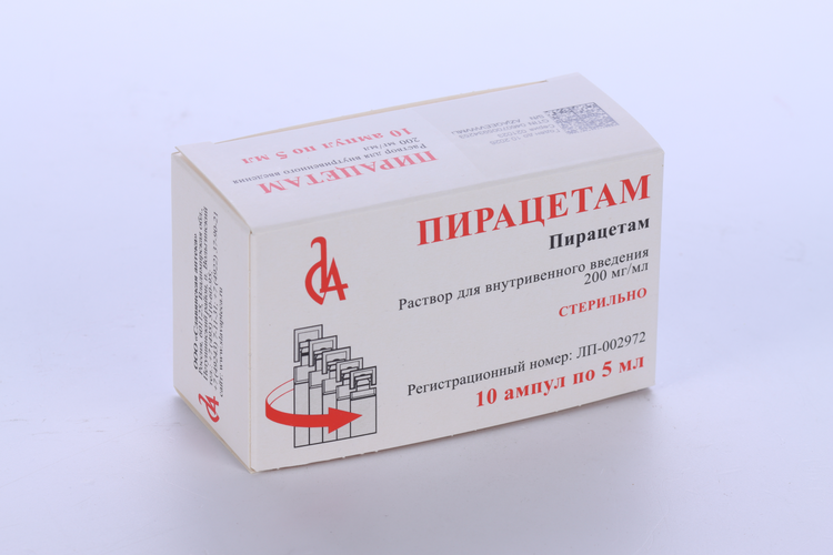 

Пирацетам 200 мг/мл, 5 мл, 10 шт, раствор для внутривенного и внутримышечного введения