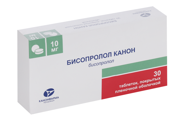 Бисопролол Канон 10 мг, 30 шт, таблетки покрытые пленочной оболочкой