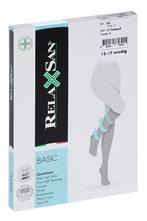 

Гольфы RELAXSAN Basic профилактика 70 ден 750 телесный р 3, пара