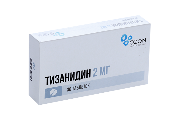 

Тизанидин 2 мг, 30 шт, таблетки