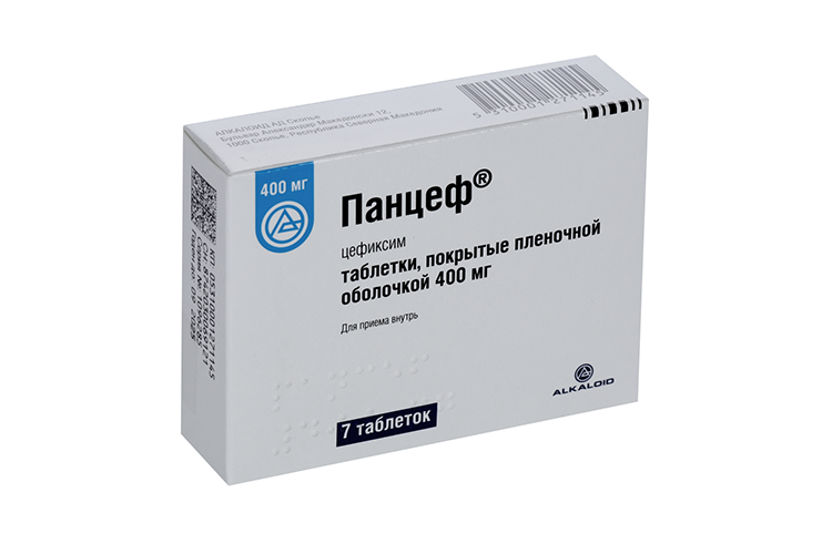 Панцеф 400 мг, 7 шт, таблетки покрытые пленочной оболочкой