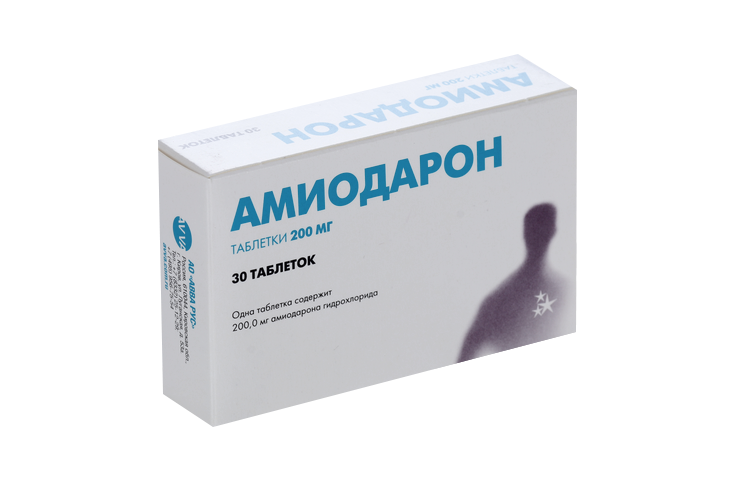 

Амиодарон 200 мг, 30 шт, таблетки