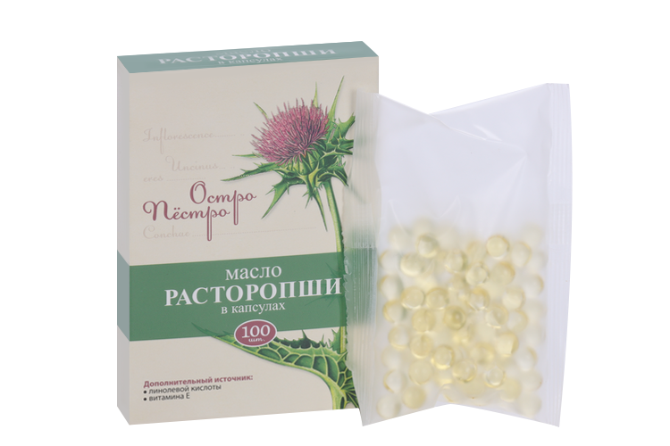 

Расторопша масло Остро Пёстро с селеном, 300 мг, 100 шт, капсулы