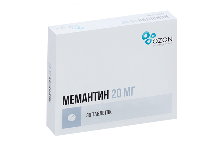 

Мемантин 20 мг, 30 шт, таблетки покрытые пленочной оболочкой