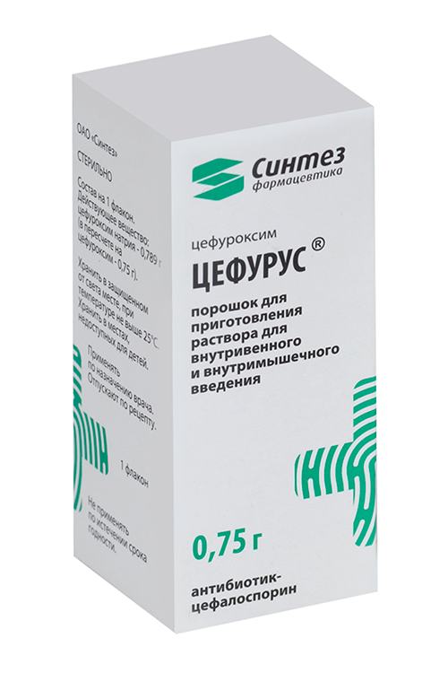 

Цефурус 0.75 г, порошок для приготовления раствора для внутривенного и внутримышечного введения