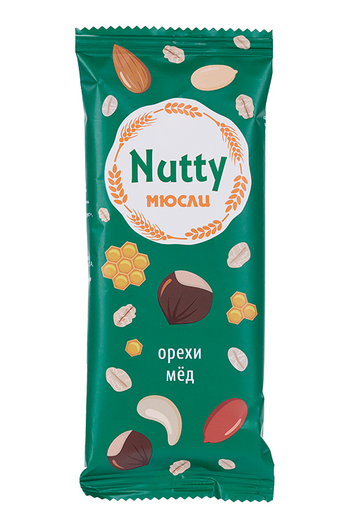 Батончик мюсли Натти орехи/мед, 50 г