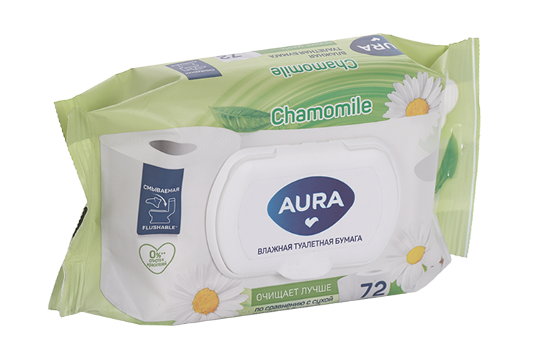 Туалетная бумага Aura влажн, 72 шт туалетная бумага влажная aura chamomile 72 шт