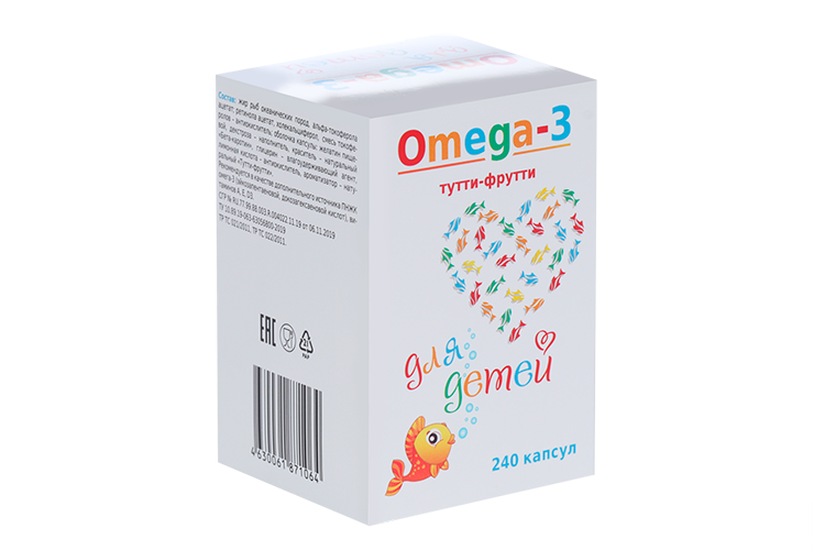 

Омега-3 тутти-фрутти детский микс, 0,5 г, 240 шт