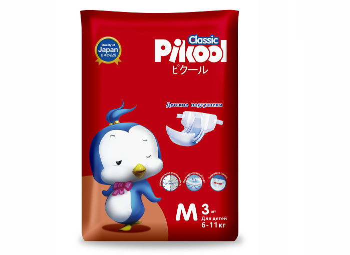 Подгузники детские Пикул Классик M (6-11 кг), 3 шт