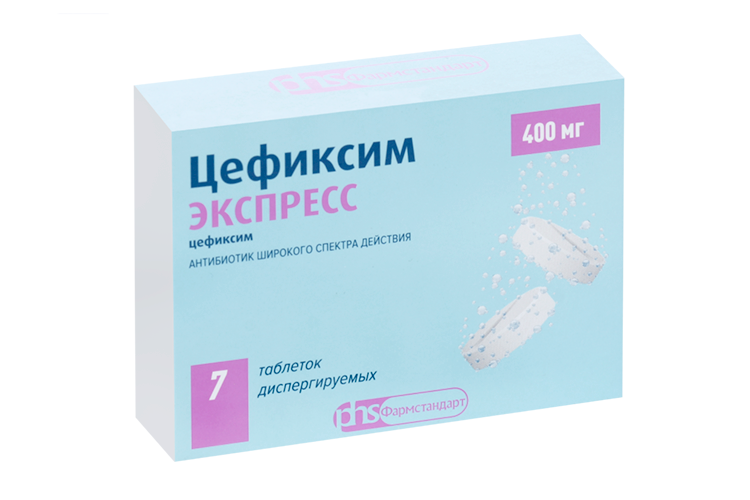

Цефиксим ЭКСПРЕСС 400 мг, 7 шт, таблетки диспергируемые