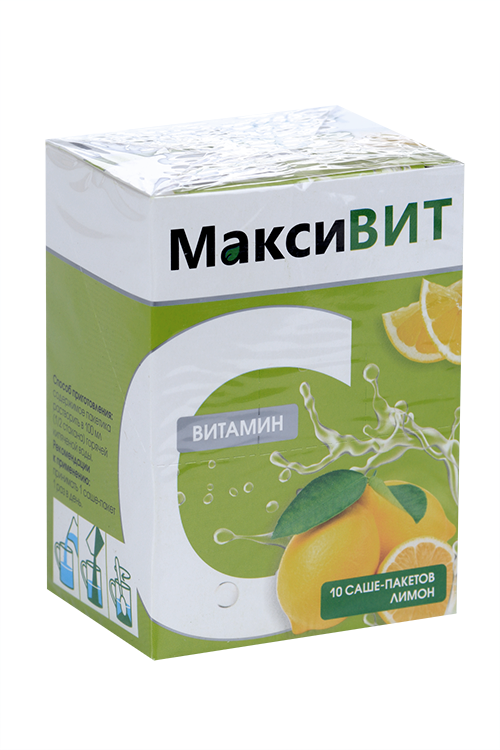 Аскорбиновая кислота Витамин С Максивит 16 г 10 шт порошок со вкусом лимона 77₽