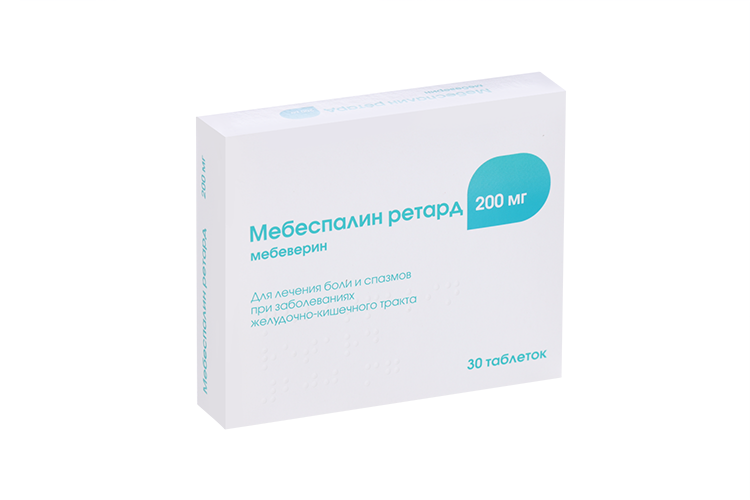 

Мебеспалин ретард 200 мг, 30 шт, таблетки с пролонгированным высвобождением покрытые пленочной оболочкой
