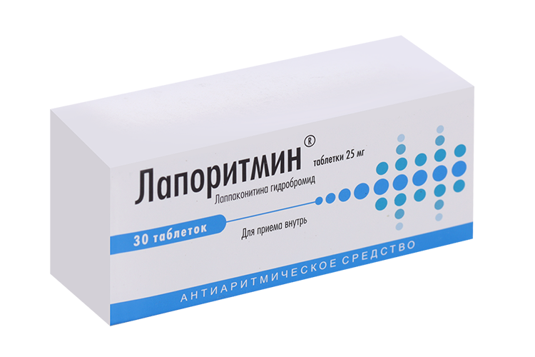 

Лапоритмин 25 мг, 30 шт, таблетки