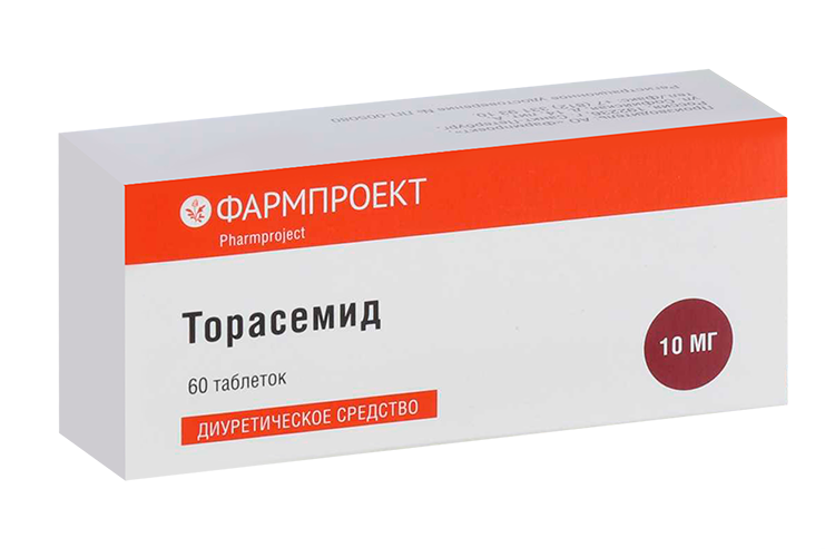 

Торасемид 10 мг, 60 шт, таблетки .