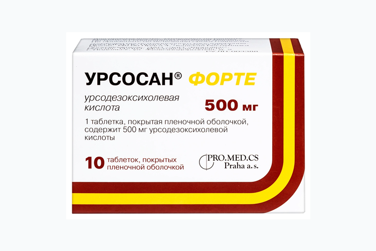 Урсосан Форте, 500 мг, 10 шт, таблетки покрытые пленочной оболочкой