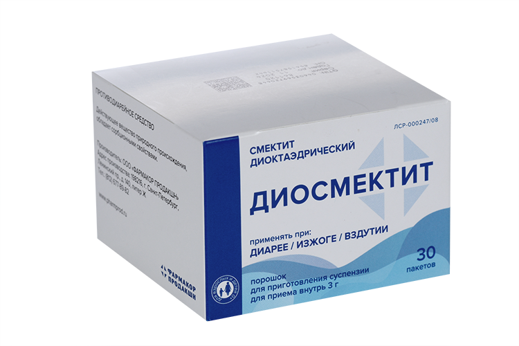 

Диосмектит 3 г, 3,76 г, 30 шт, порошок для приготовления суспензии для приема внутрь