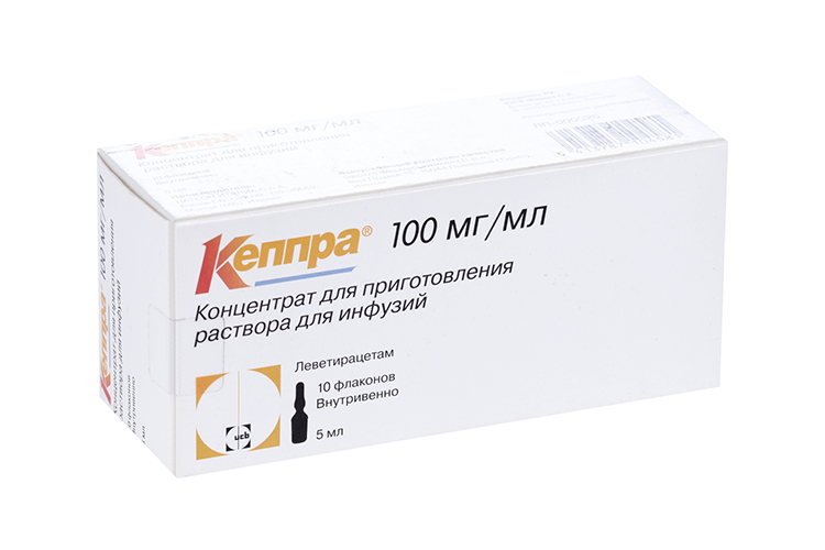 

Кеппра 100 мг/мл, 5 мл, 10 шт, концентрат для приготовления раствора для инфузий