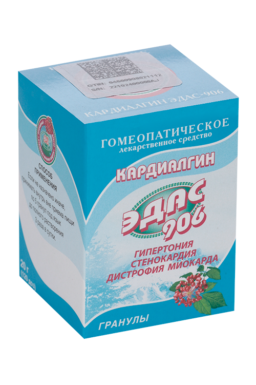 

Эдас-906 Кардиалгин, 20 г, гранулы гомеопатические
