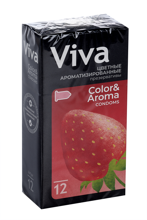 Презервативы Вива ароматизир, 12 шт, цветные