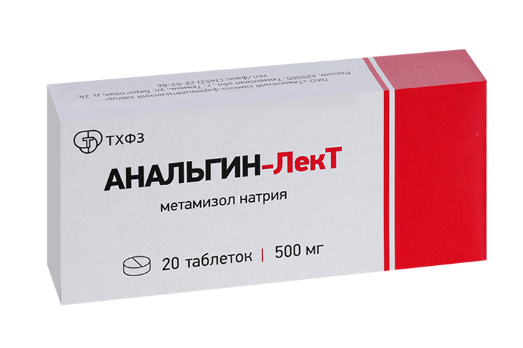 

Анальгин-ЛекТ 500 мг, 20 шт, таблетки