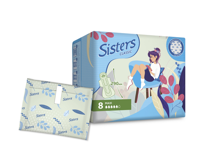 Прокладки Систерс классик макси сеточка 8 шт 68₽