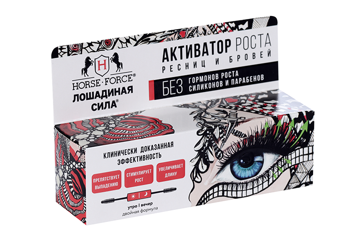 

Активатор роста ресниц и бровей Лошадиная сила гель-утро/масло-вечер, 6 мл, 2 шт