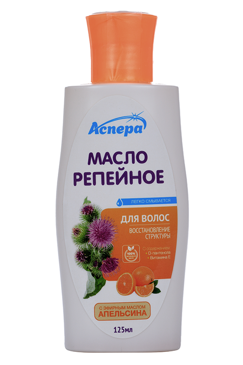 

Масло Аспера Репейное с маслом Апельсина д/волос, 125 мл