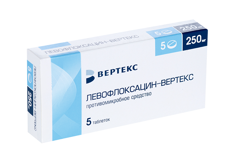 

Левофлоксацин-Вертекс 250 мг, 5 шт, таблетки покрытые пленочной оболочкой