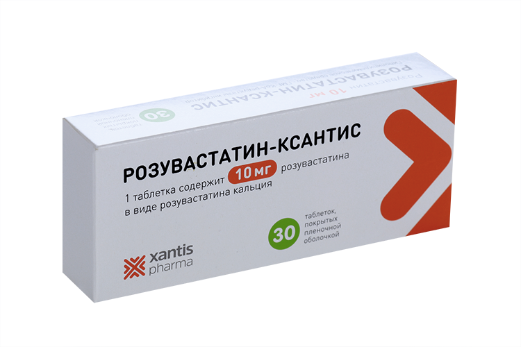 

Розувастатин-Ксантис 10 мг, 30 шт, таблетки покрытые пленочной оболочкой