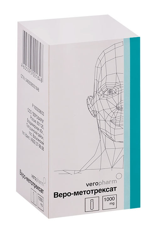 

Веро-Метотрексат 1000 мг, лиофилизат для приготовления раствора для инъекций