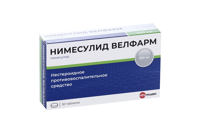 

Нимесулид Велфарм 100 мг, 30 шт, таблетки