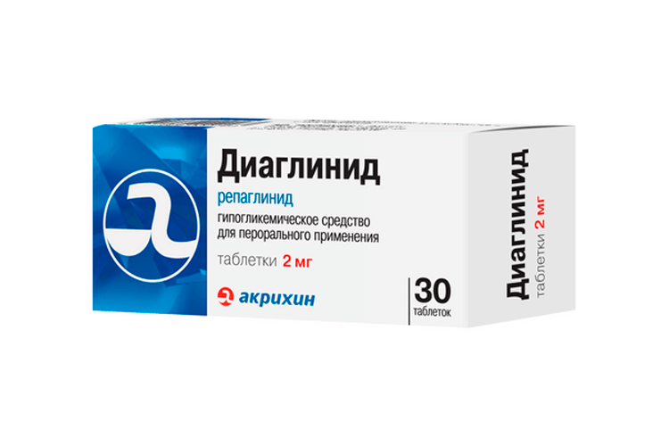 

Диаглинид 2 мг, 30 шт, таблетки